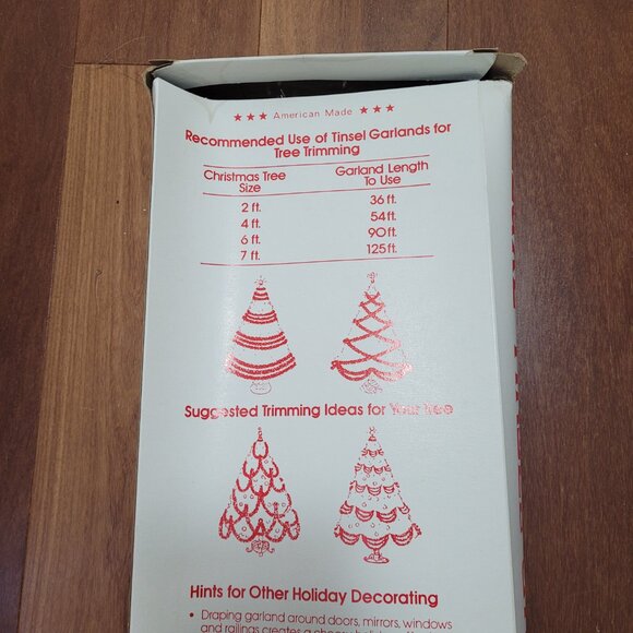 Golden Sleigh Silver Tinsel Garland Vintage Christmas Tree Mantle 15 Ft USA - Picture 7 of 15